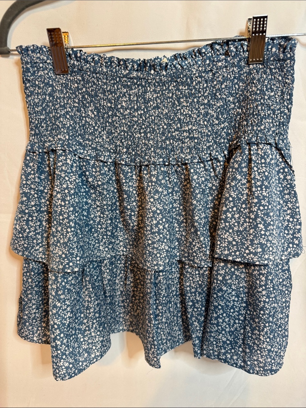 eesome Blue Printed Tiered Skirt